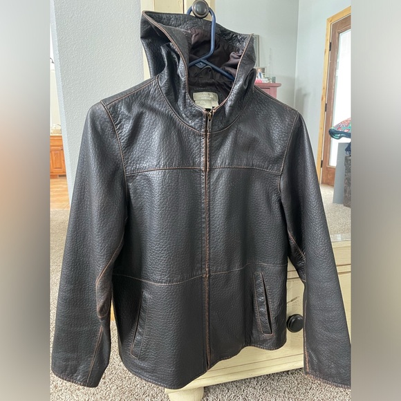 The Territory Ahead Jackets & Blazers - The Territory Ahead 100% Hooded Leather Jacket